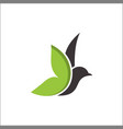 leaf bird logo animal logodove vector image vector image