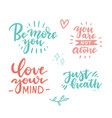 lettering quotes set with hand drawn slogans vector image vector image