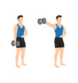 man doing one arm side lateral raises shoulder vector image vector image