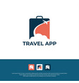 modern travel app logo design of bag vector image