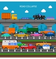 road collapse background vector image vector image
