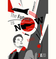 space retro poster elon musk founder vector image