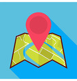 flat map icon with map pin and long shadow vector image vector image