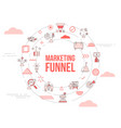 marketing funnel concept with icon set template vector image
