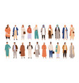 set arabic man and woman in hijab flat vector image vector image
