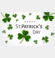 st patricks day greetings card with flying clover vector image