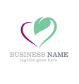 love green leaf logo design vector image
