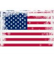 american flag with snowflakes vector image