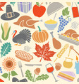 background pattern with thanksgiving day icons vector image