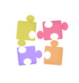 fun game cartoon puzzle pieces with trendy vector image vector image