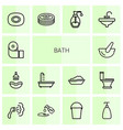 bath icons vector image vector image