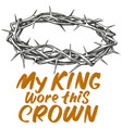 crown thorns and calligraphic text logo easter vector image vector image