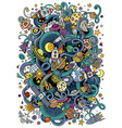 cartoon hand-drawn doodles space vector image vector image
