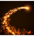 gold falling star with glittering dust trail vector image