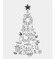 hand drawn christmas greeting card abstract vector image