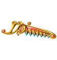 golden brooch in form vintage hacksaw vector image