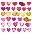 set of heart for valentine wedding birthday vector image