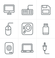 line icons style computer set design vector image