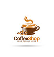 modern coffee shop logo design vector image
