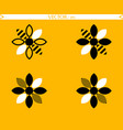 Bees flower logos collection vector image Bees flower logos collection