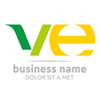 letter v e alphabet element icon vector image