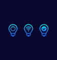smart led light bulbs icons set vector image