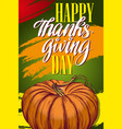 thanksgiving day holiday poster pumpkin vector image