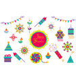 diwali festival isolated elements set in flat vector image