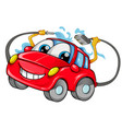 car wash mascot cartoon isolated on white vector image