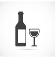 glass and bottle of wine icon vector image