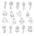 set cute birds in different actions vector image