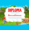 kids diploma with magic houses and dwellings vector image vector image