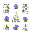 new year and christmas tree slogans modern flat vector image