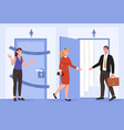 women are entering men s toilet because theirs vector image vector image