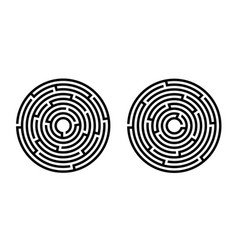 Circle maze or labyrinth it is black icon Vector Image