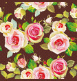 seamless floral pattern with beautiful roses vector image