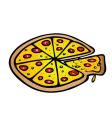 pizza pepperoni cheese vector image vector image