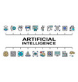 artificial intelligence color icon banner vector image vector image
