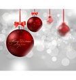 christmas background with red baubles vector image