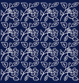 dark blue indigo seamless pattern floral vector image