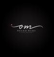 initial letter om logo - handwritten signature vector image vector image