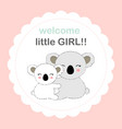 baby shower invitation card cute koala cartoon vector image