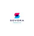 s letter initial logo icon overlap overlapping vector image
