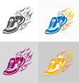 sport and fitness logo running shoe icons vector image