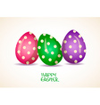 three patterned easter eggs vector image