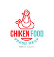 chicken food fresh meat premium quality logo vector image