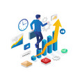 men climb the ladder to a successful investment vector image