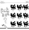 shadows with farm animals for coloring vector image