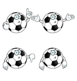 thinking cartoon football set vector image