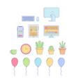 business desktop objects for office vector image vector image